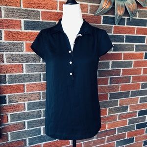 🔴0318:  LOFT 3/4 BUTTON DOWN CAP SLEEVE